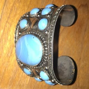 Stainless steel Bracelet with turquoise stones